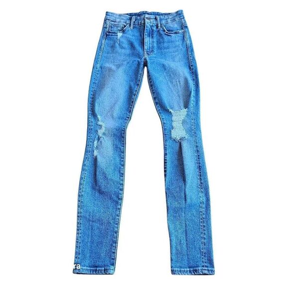 MOTHER Denim - Mother womens blue high rise distressed skinny jeans fit Sz 0